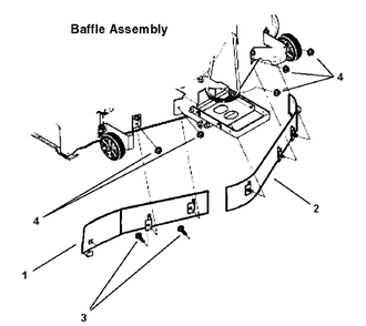 Baffle Assembly Diagram and Parts List for 7600070  Briggs and Stratton Lawn Tractor Accessories